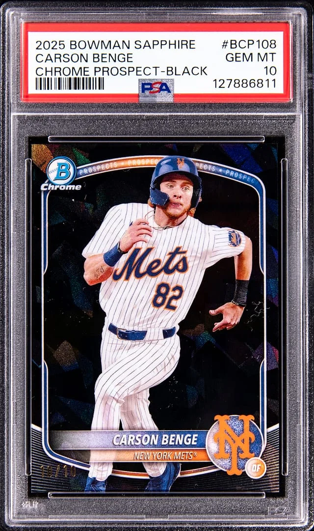 2025 Bowman Carson Benge Sapphire Chrome Prospect Black #BCP108 card image