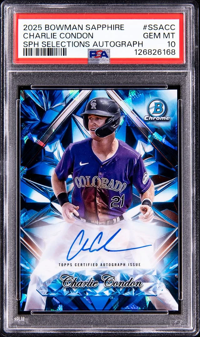 2025 Bowman Charlie Condon Sapphire Edition Sapphire Selections Autograph #SSACC card image