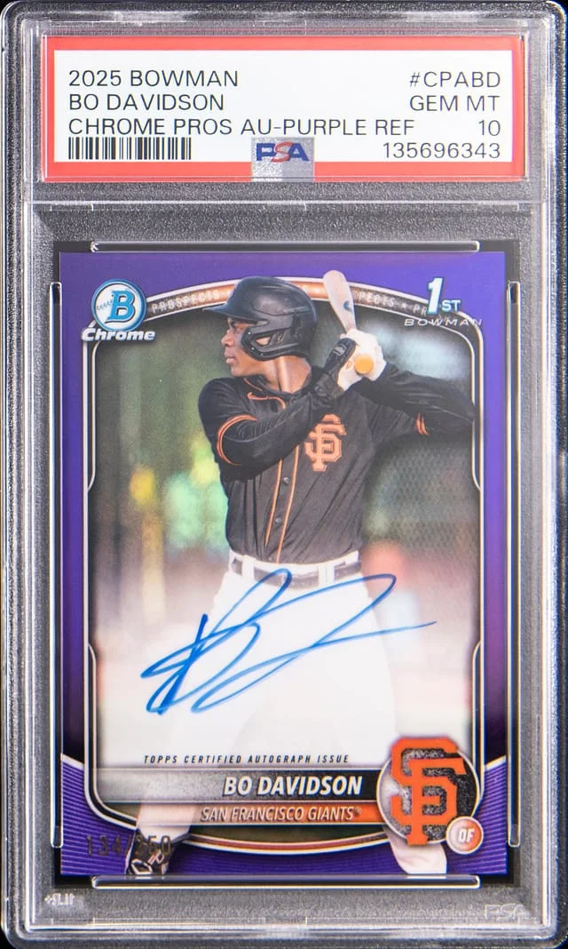 2025 Bowman Chrome Bo Davidson Prospect Autograph Purple #CPA-BD card image