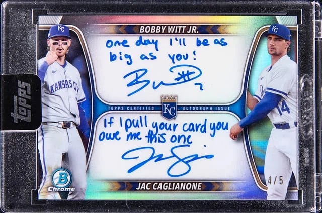 2025 Bowman Chrome Bobby Witt Jr./Jac Caglianone Dual Autographs #BDA-JB card image
