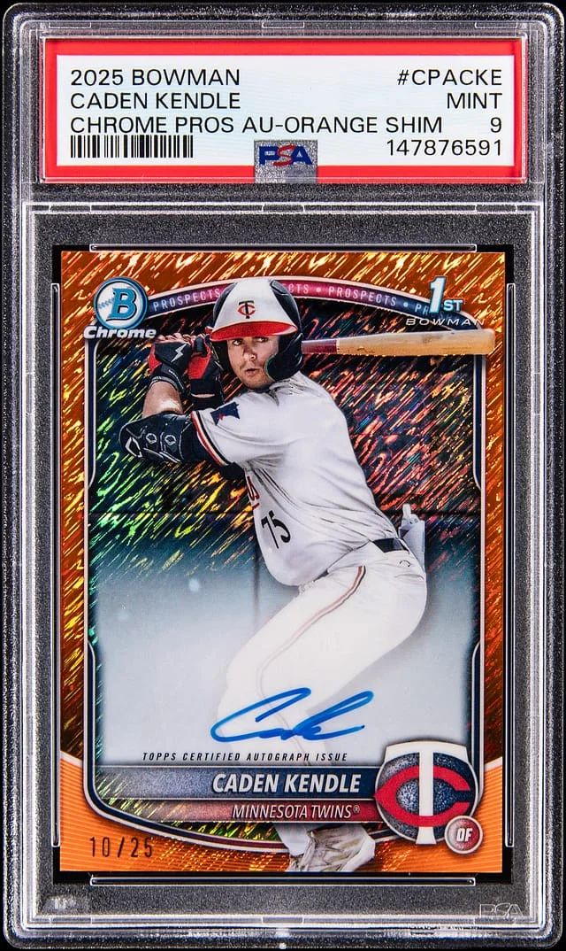 2025 Bowman Chrome Caden Kendle Prospect Autographs Orange Shimmer #CPA-CKE card image