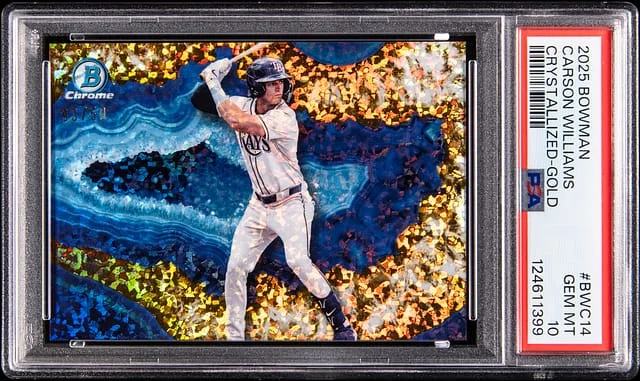 2025 Bowman Chrome Carson Williams Crystallized Gold #BWC-14 card image