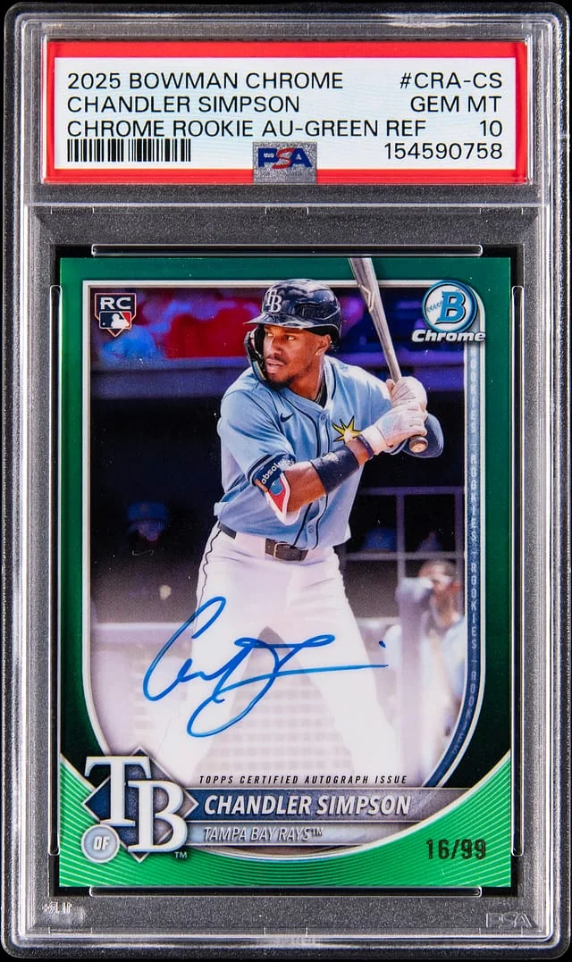 2025 Bowman Chrome Chandler Simpson Chrome Autograph Green Refractor #CRA-CS card image