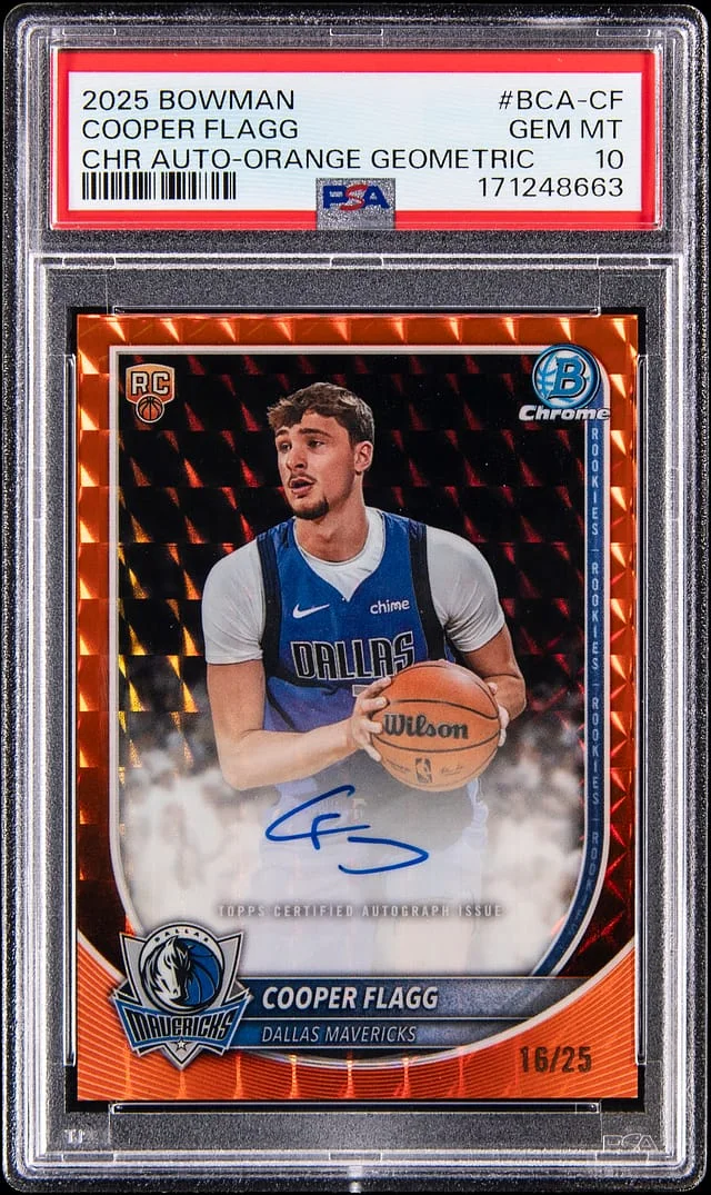 2025 Bowman Chrome Cooper Flagg Autograph Orange Geometric #BCA-CF card image