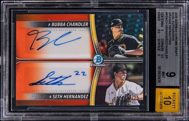2025 Bowman Chrome Draft Bubba Chandler/Seth Hernandez Dual Autographs Orange Refractor #PDA-CH card image