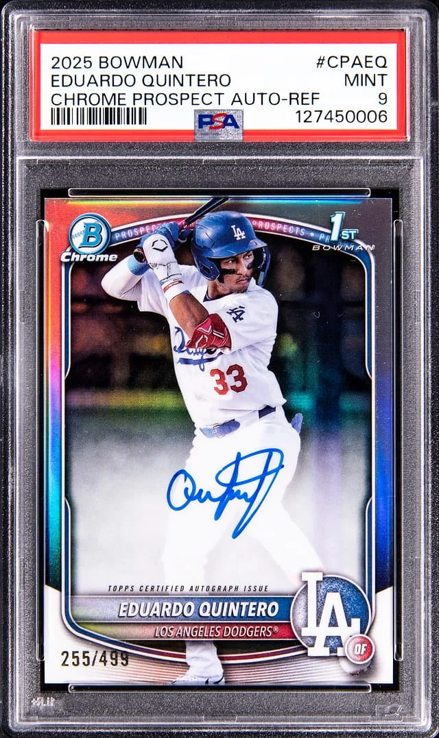 2025 Bowman Chrome Eduardo Quintero Prospect Autographs Refractor #CPA-EQ card image