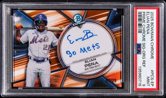 2025 Bowman Chrome Elian Pena Prime Chrome Signatures Orange Refractor #PCS-EP card image