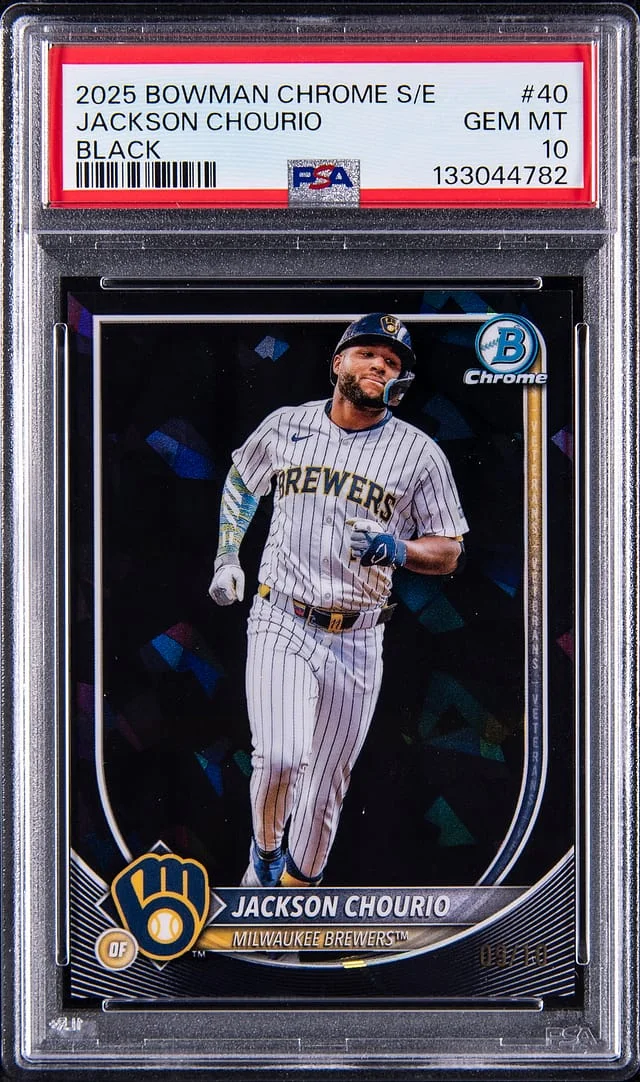 2025 Bowman Chrome Jackson Chourio Black #40 card image