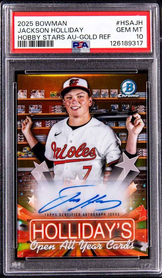 2025 Bowman Chrome Jackson Holiday Hobby Stars Autographs Gold Refractor #HSA-JH card image