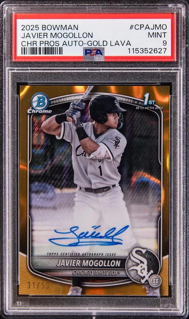 2025 Bowman Chrome Javier Mogollon Prospect Autograph Gold Lava #CPAJMO card image