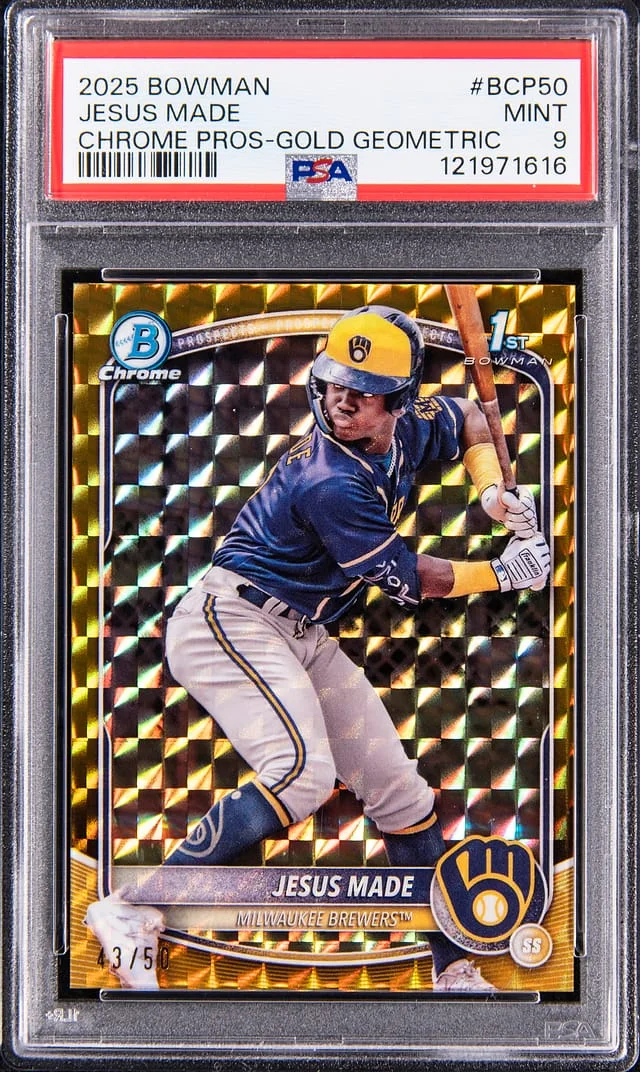 2025 Bowman Chrome Jesus Made Prospect Gold Geometric #BCP-50 card image