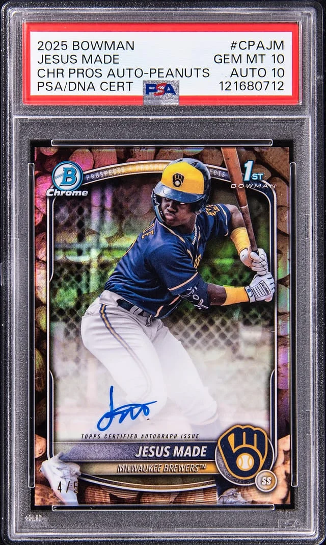 2025 Bowman Chrome Jesus Made Prospect Autograph Pearl Refractor Autograph #CPA-JM card image