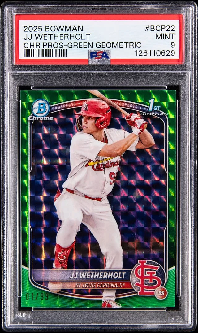 2025 Bowman Chrome JJ Wetherholt Prospect Green Geometric #BCP-22 card image