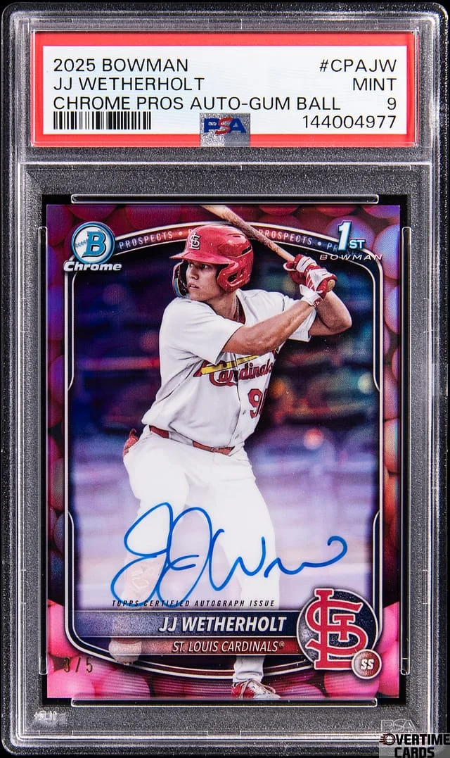 2025 Bowman Chrome J.J. Wetherholt Prospect Autographs Gum Ball #CPA-JW card image