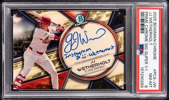2025 Bowman Chrome JJ Wetherholt Prime Chrome Signatures SuperFractor #PCS-JW card image