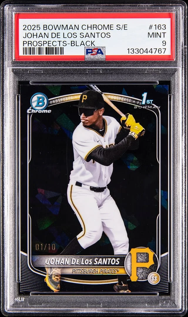 2025 Bowman Chrome Johan De Los Santos Edition Prospects Black #163 card image