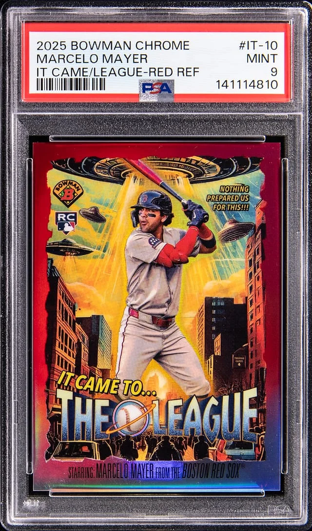 2025 Bowman Chrome Marcelo Mayer It Came To The League Red Refractor #IT-10 card image