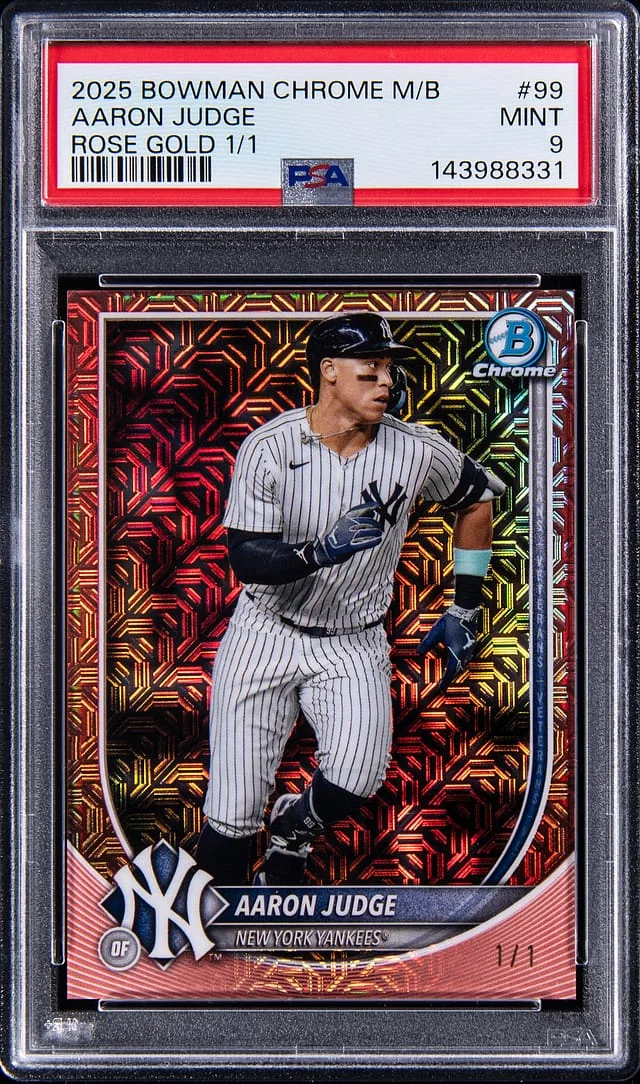 2025 Bowman Chrome Mega Box Aaron Judge Rose Gold Refractor #99 card image