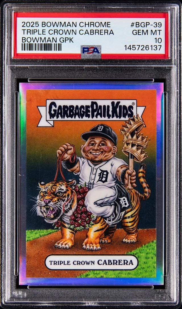 2025 Bowman Chrome Miguel Cabrera Bowman Garbage Pail Kids #BGP-39 card image