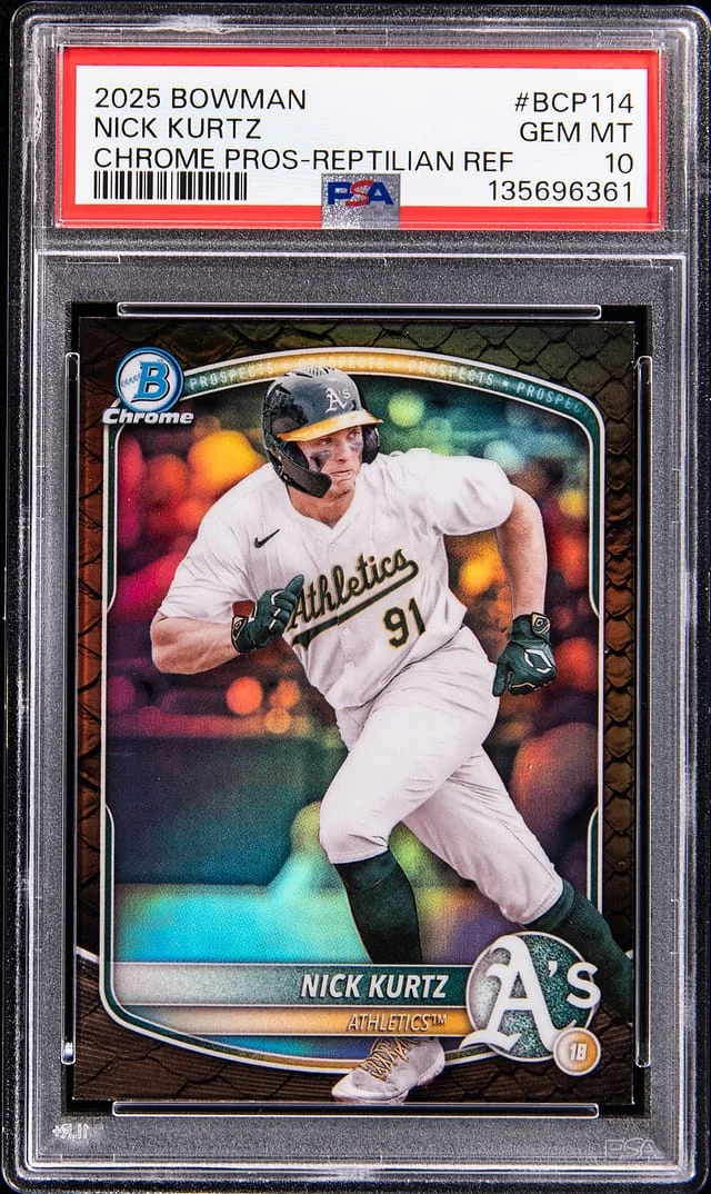 2025 Bowman Chrome Nick Kurtz Reptilian Refractor #BCP-114 card image