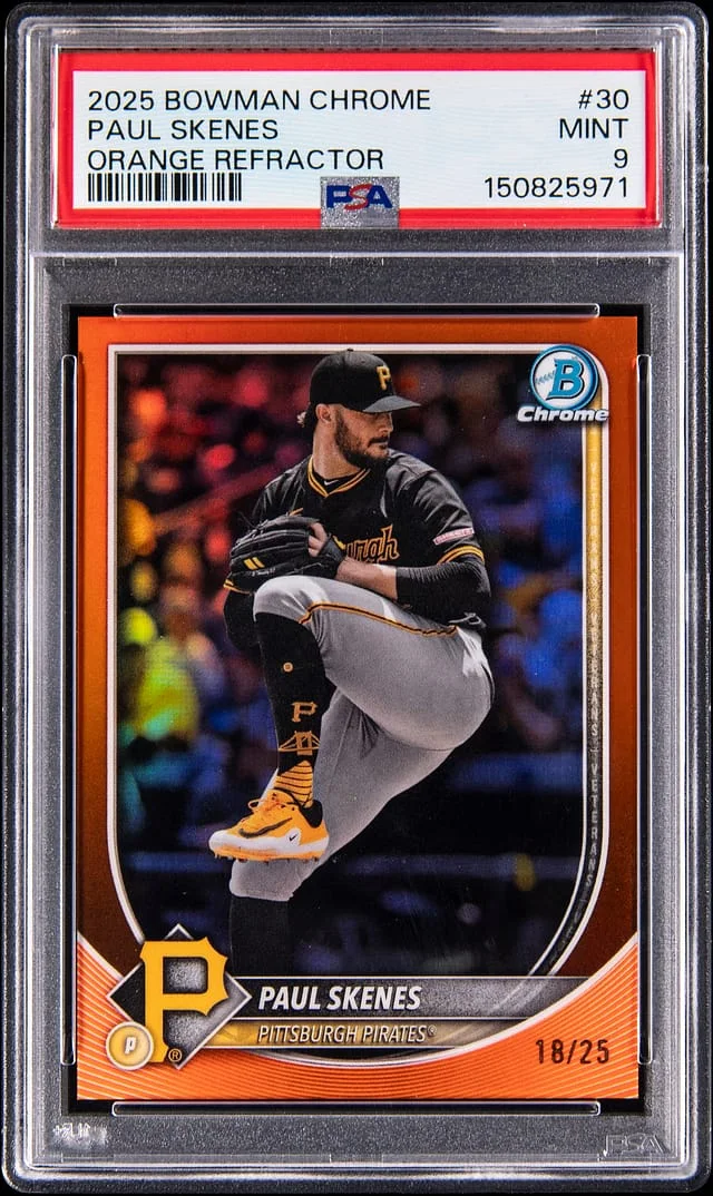 2025 Bowman Chrome Paul Skenes Orange Refractor #30 card image