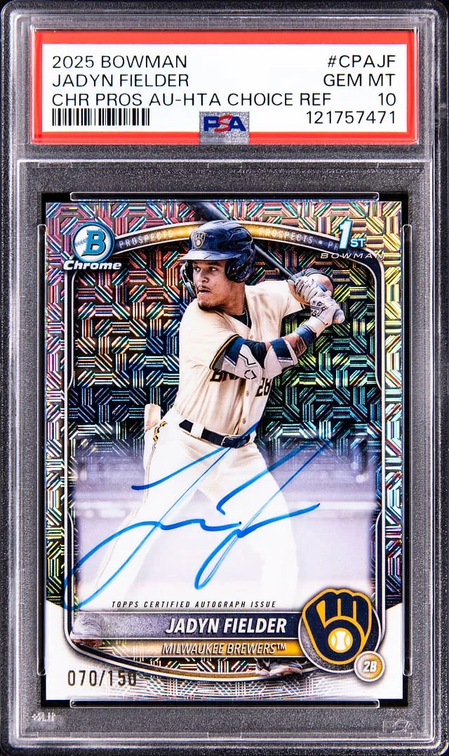 2025 Bowman Chrome Prospects Jadyn Fielder Autographs HTA Choice Refractor #CPA-JF card image