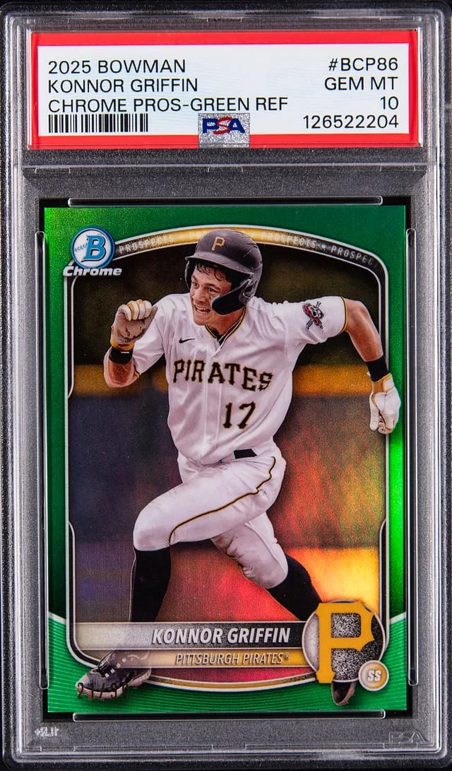 2025 Bowman Chrome Prospects Konnor Griffin Green Refractor #BCP-86 card image