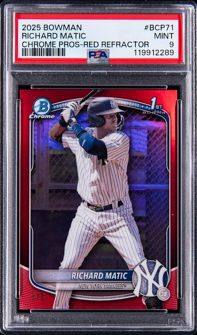 2025 Bowman Chrome Prospects Richard Matic Red Refractor #BCP-71 card image