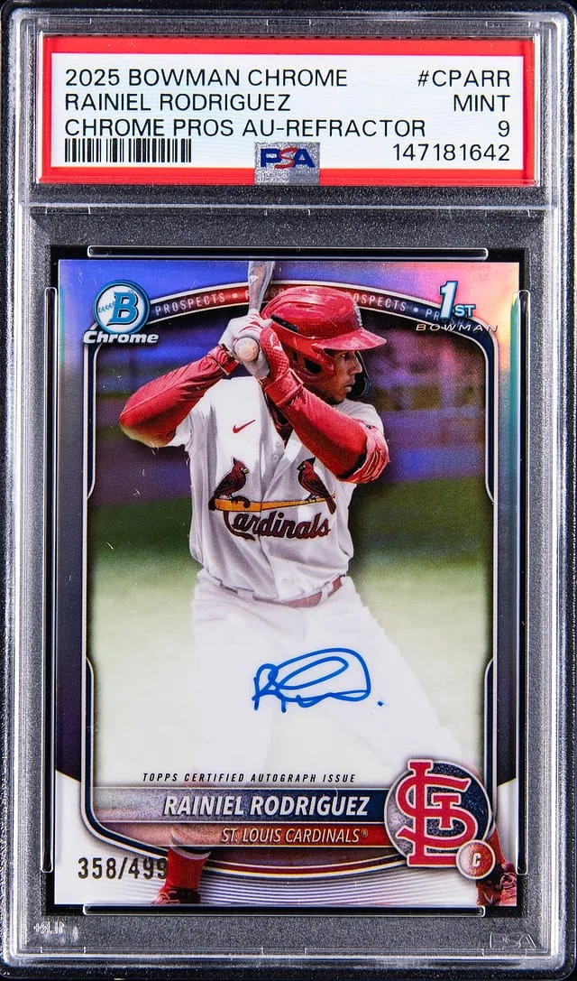 2025 Bowman Chrome Rainiel Rodriguez Chrome Prospects Autograph Refractor #CPA-RR card image