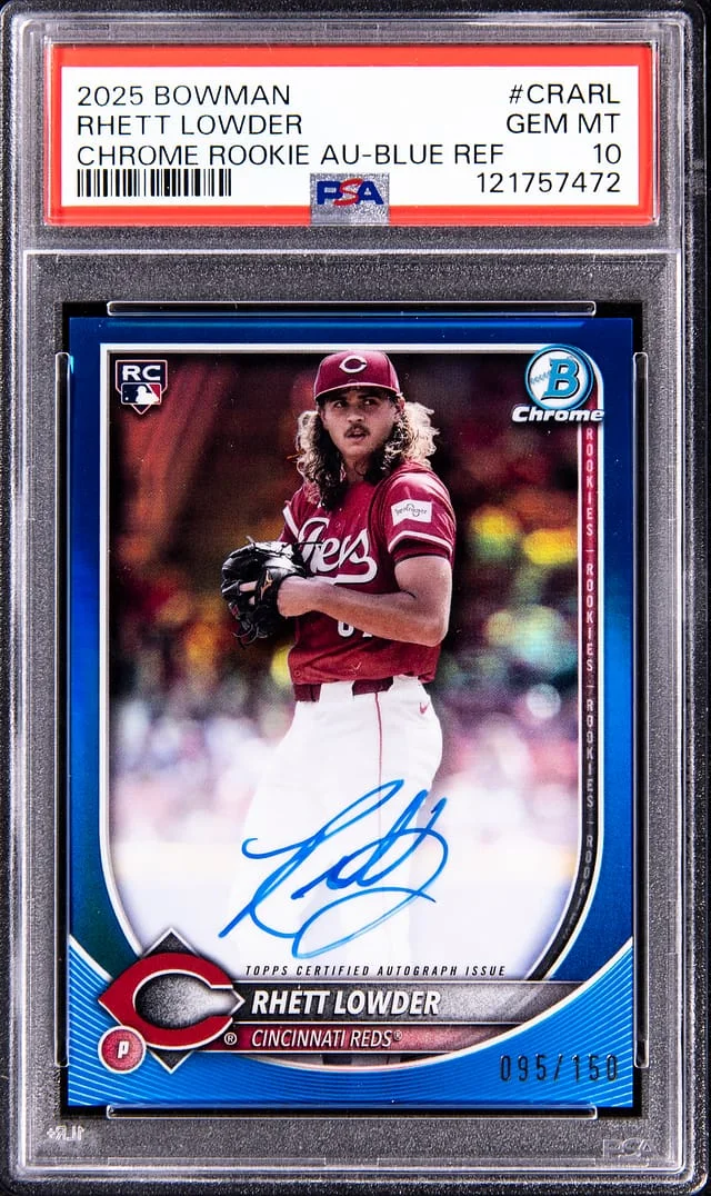 2025 Bowman Chrome Rhett Lowder Autographs Blue Refractor #CRA-RL card image