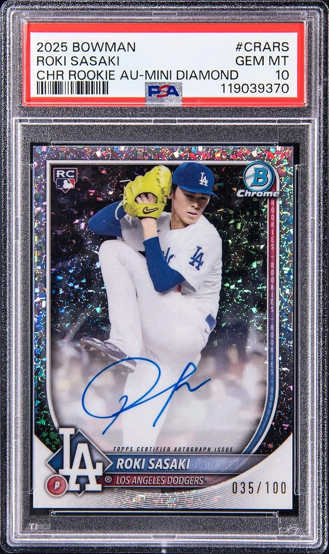 2025 Bowman Chrome Roki Sasaki Autograph-Mini Diamond #CRARS card image
