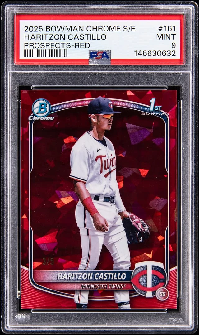 2025 Bowman Chrome Sapphire Haritzon Castillo Edition Prospects Red #BCP-161 card image
