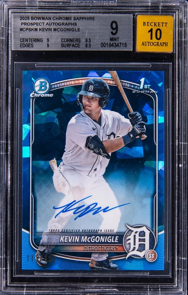 2025 Bowman Chrome Sapphire Kevin McGonigle Prospect Autographs #CPS-KM card image
