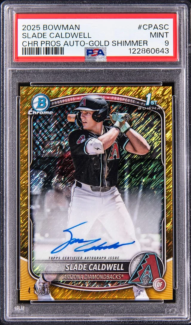 2025 Bowman Chrome Slade Caldwell Prospect Autograph Gold Shimmer #CPA-SC card image