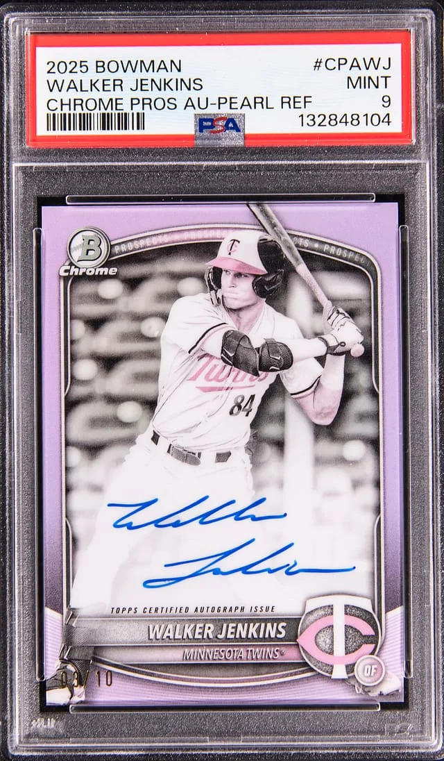 2025 Bowman Chrome Walker Jenkins Prospect Autographs Pearl Refractor #CPA-WJ card image