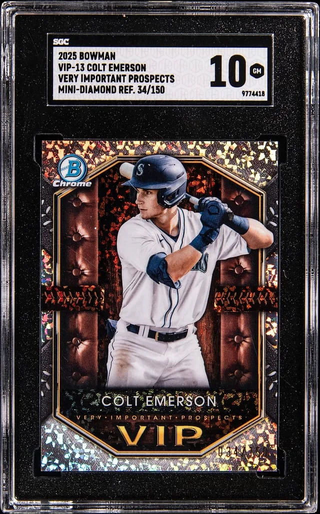 2025 Bowman Colt Emerson Very Important Prospects Mini-Diamond Refractor #VIP-13 card image