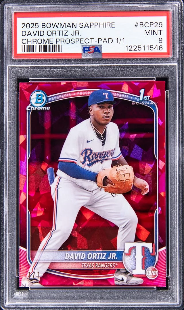 2025 Bowman David Ortiz JR. Sapphire Chrome Prospect Padparadscha #BCP-29 card image
