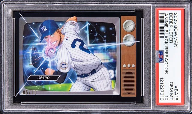 2025 Bowman Derek Jeter Anime Black Refractor #BA-15 card image