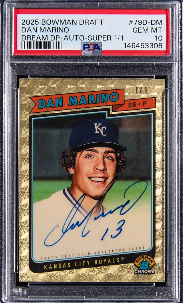 2025 Bowman Draft Dan Marino Dream Draft Pick Autographs SuperFractor #79D-DM card image