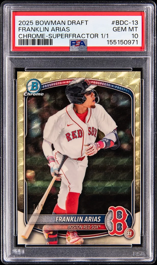 2025 Bowman Draft Franklin Arias Chrome SuperFractor #BDC-13 card image