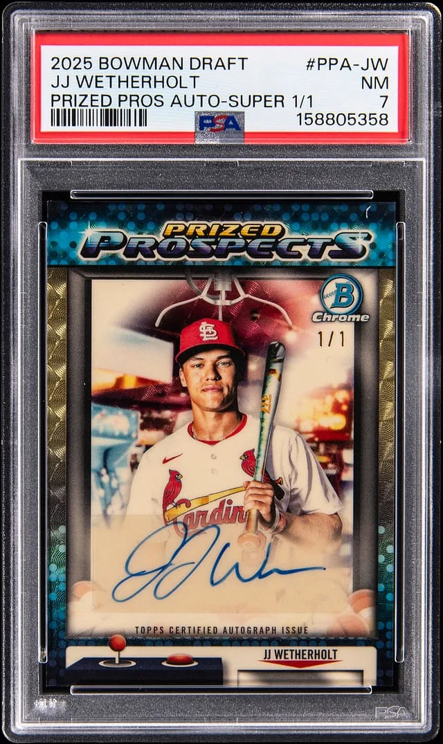 2025 Bowman Draft J.J. Wetherholt Prized Prospects Autographs SuperFractor #PPA-JW card image