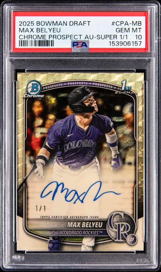 2025 Bowman Draft Max Belyeu Chrome Prospect Autograph Superfractor #CPA-MB card image