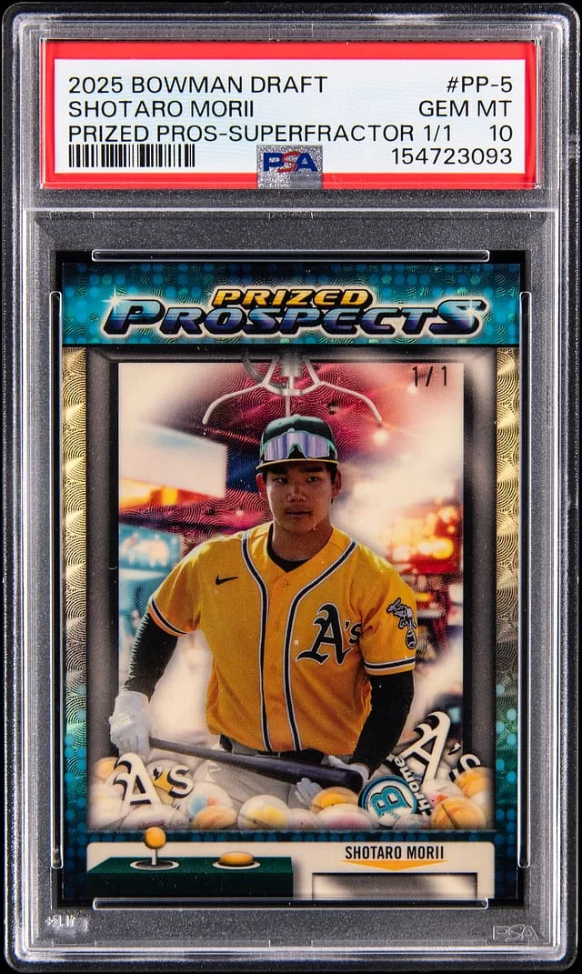 2025 Bowman Draft Shotaro Morii Prized Prospects SuperFractor #PP-5 card image