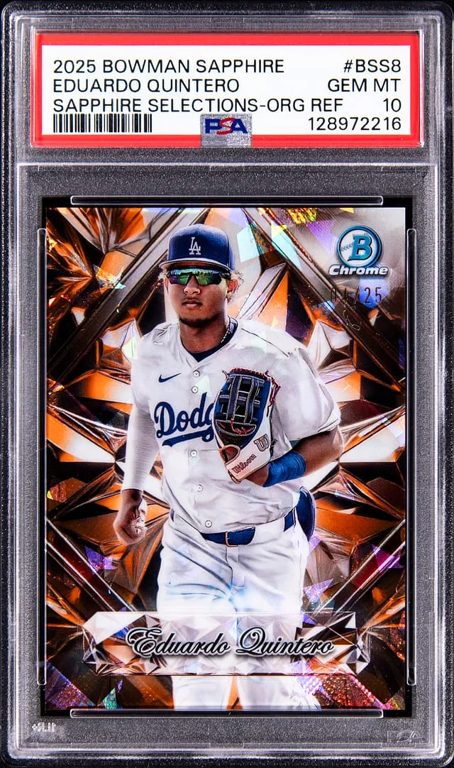 2025 Bowman Eduardo Quintero Sapphire Edition Sapphire Selections Orange Refractor #BSS8 card image