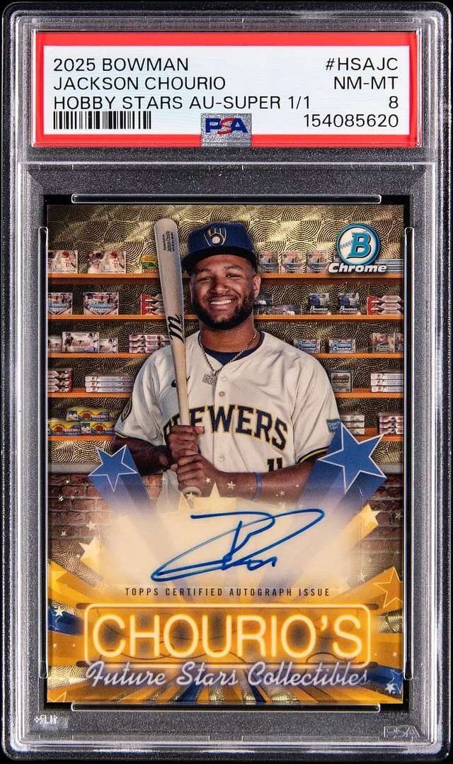 2025 Bowman Jackson Chourio Hobby Stars Autographs SuperFractor #HSA-JC card image