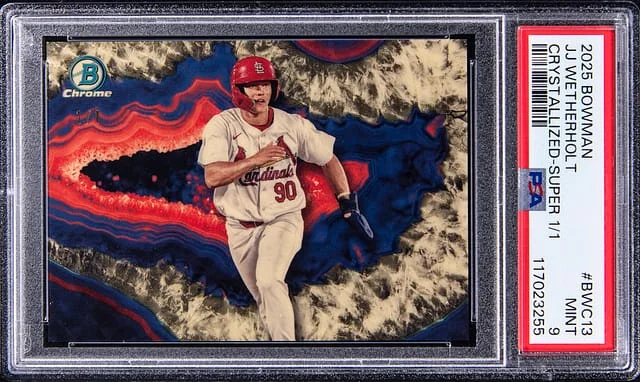 2025 Bowman JJ Wetherholt Crystallized Superfractor #BWC-13 card image