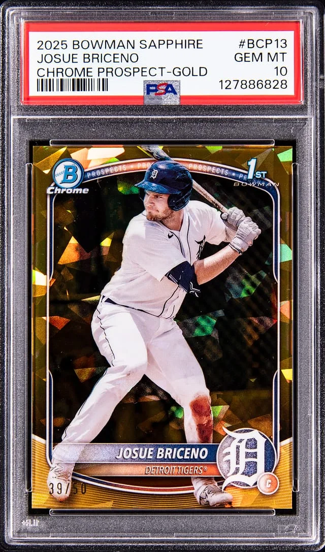 2025 Bowman Josue Briceno Sapphire Chrome Prospect Gold #BCP13 card image