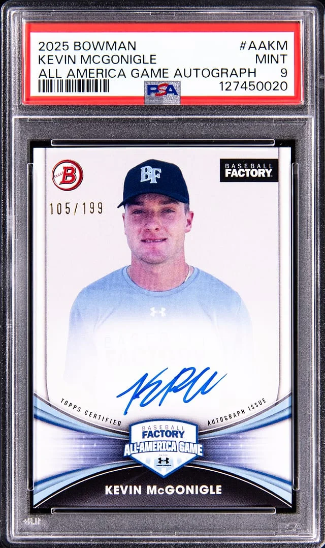 2025 Bowman Kevin McGonigle All America Game Autograph #AA-KM card image
