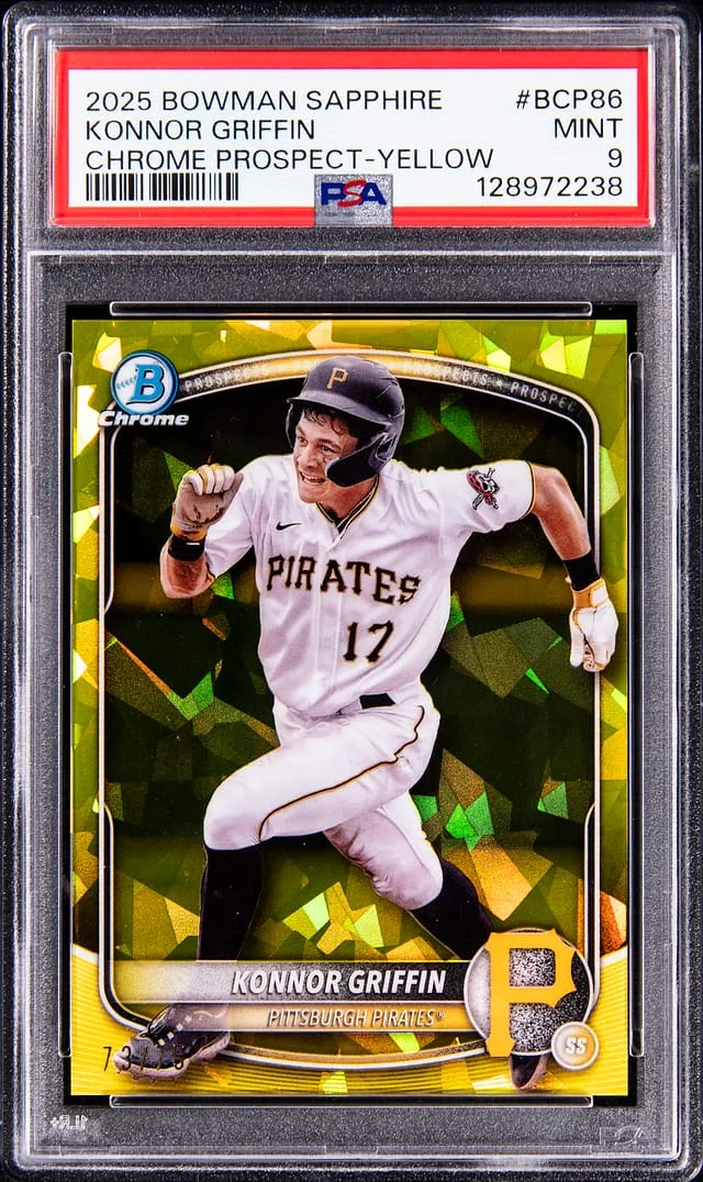 2025 Bowman Konnor Griffin Sapphire Chrome Prospect Yellow #BCP86 card image