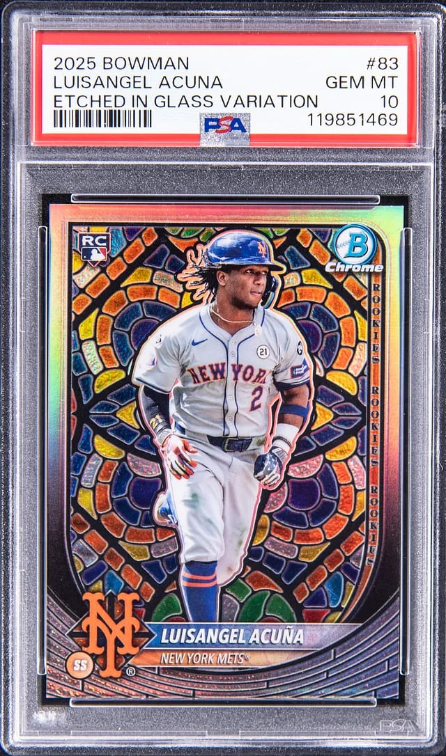 2025 Bowman Luisangel Acuna Etched In Glass Variation #83 card image